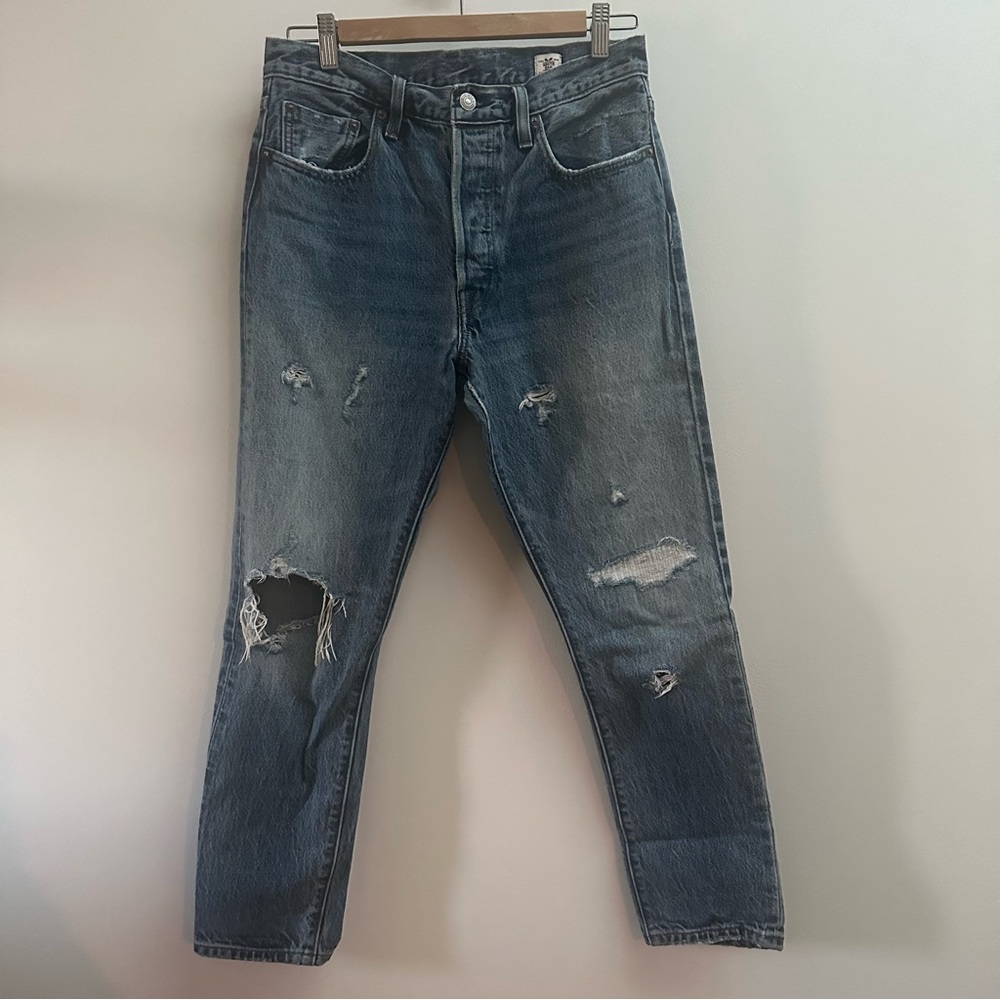 Levis 501 Skinny White Oak Cone Denim Sz 28x28